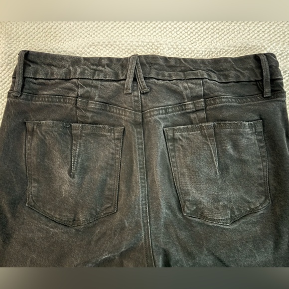 Good American Soft Tech Black Good Legs Straight Mid Rise Stretch Jeans 12/31 - Picture 7 of 9